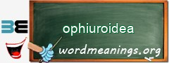 WordMeaning blackboard for ophiuroidea